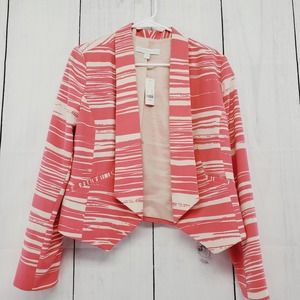 New York & Company Cropped Pink Abstract Tailored Blazer Jacket New With Tags